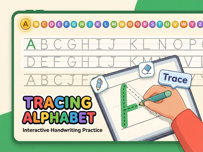 Tracing Alphabet | Interactive Handwriting Practice – A–Z Dotted Letters
