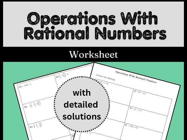Operations With Rational Numbers Worksheet (with solutions)