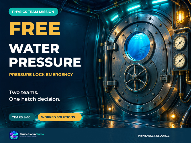 FREE Physics Team Game: Water Pressure | Years 9-10 | Pressure Lock Emergency