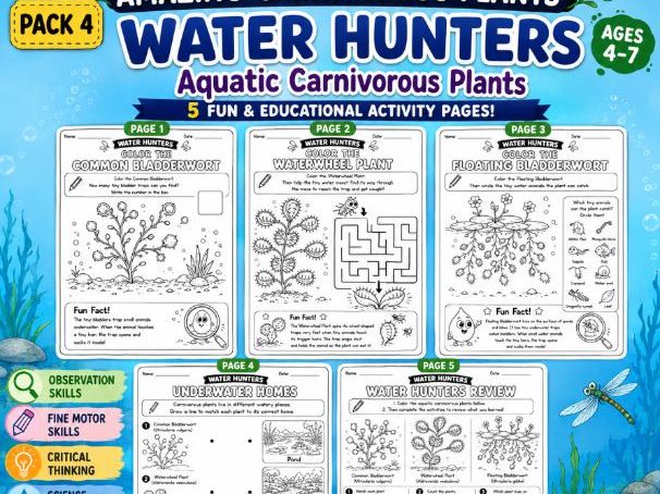 Amazing Carnivorous Plants for Kids – Pack 4: Water Hunters: Aquatic Carnivorous