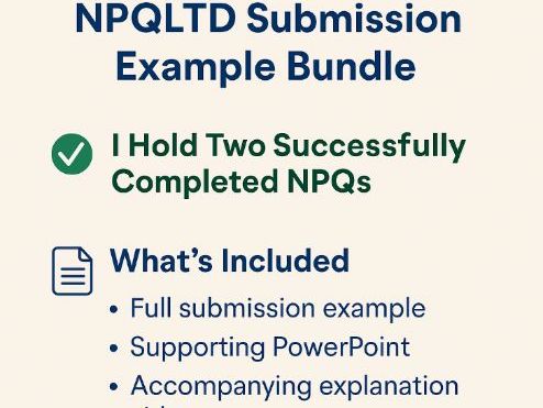 NPQLTD Submission Example & Guidance bundle- response, video, powerpoint included. |