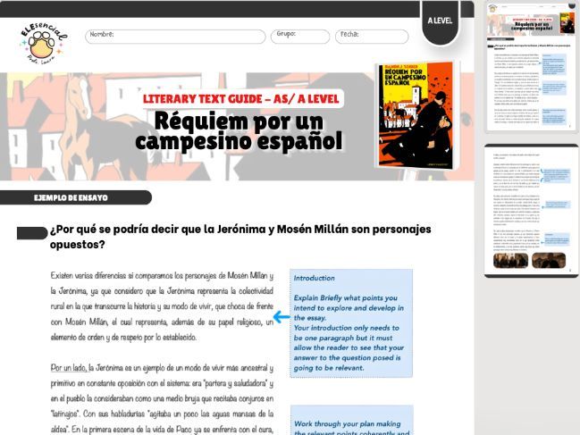 AS/A Level Spanish Model Essay Guide: Réquiem por un campesino español