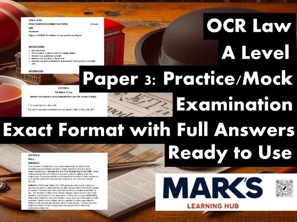 OCR: A Level Law - Paper 3 (Human Rights) - Practice/Mock Exam Paper - COMPLETE WITH ANSWERS