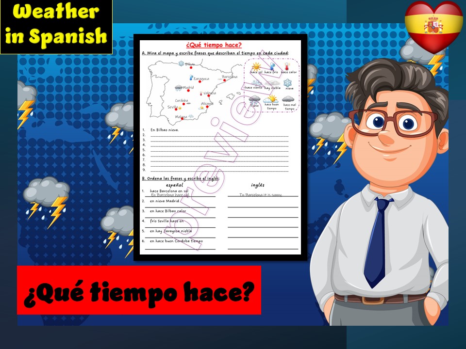 ¿Qué tiempo hace? | Weather in Spanish | Worksheet