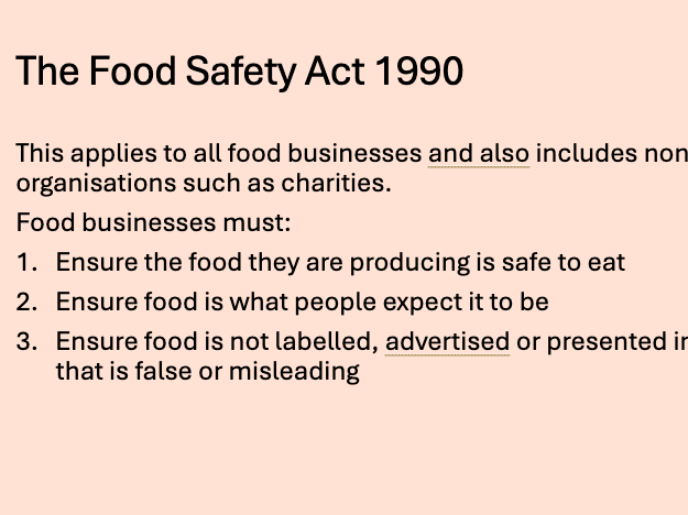 WJEC Level 3 Food Science and Nutrition - Unit 1 LO1 Powerpoint