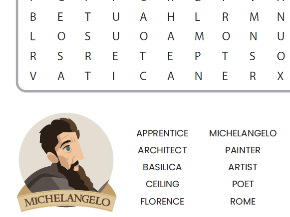 Michelangelo Word Search