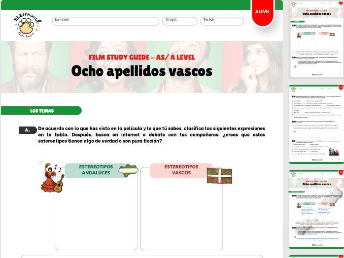A Level Spanish Film Study Guide: Ocho Apellidos Vascos (Temas)
