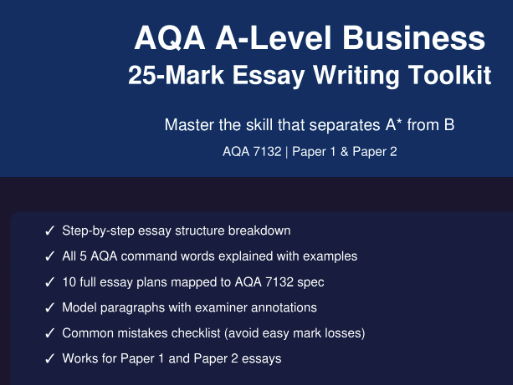AQA A-Level Business 25-Mark Essay Toolkit