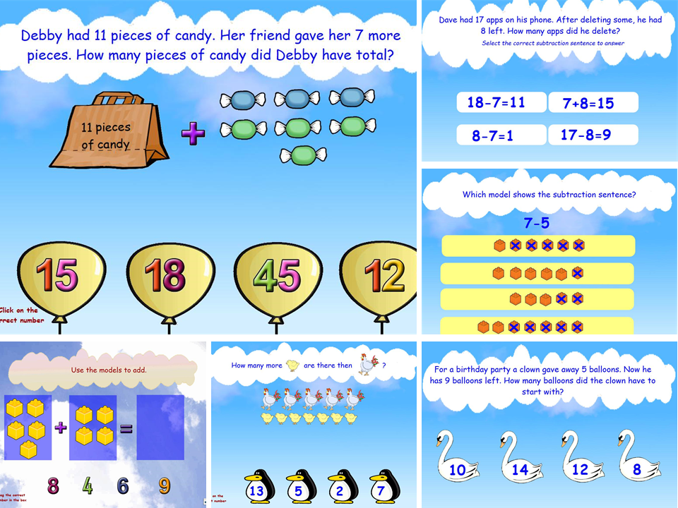 Math for grade 1 common core 1.OA.1 Teaching Resources