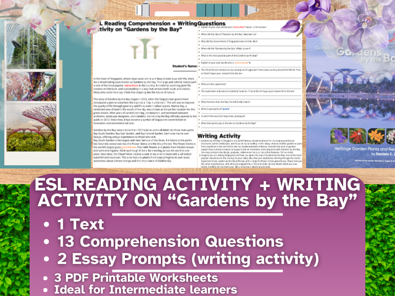 ESL Reading Comprehension + Writing Activity - Gardens by the Bay - Singapore