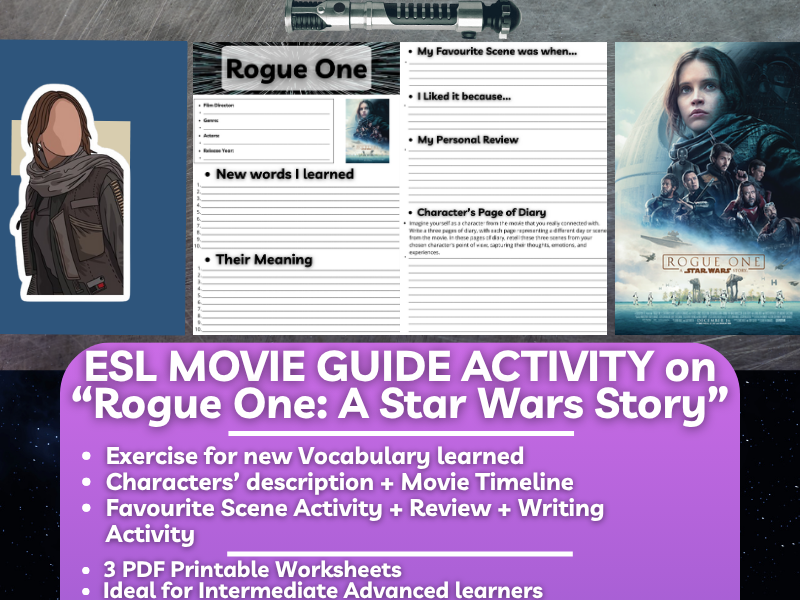 ESL Movie Guide Worksheets on "Rogue One" - Star Wars