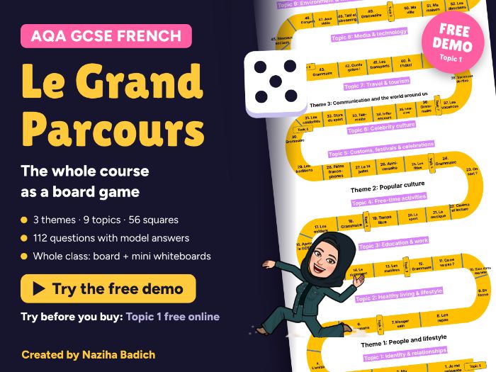 AQA GCSE French Revision Board Game (whole class)