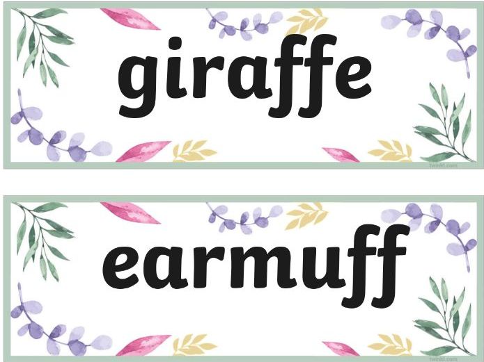 'ff' ending word cards