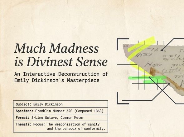 Much Madness is divinest Sense by Emily Dickinson | Senior English Analysis Deck