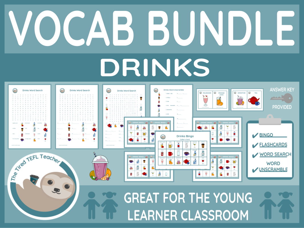 ESL Drinks Vocabulary Bundle