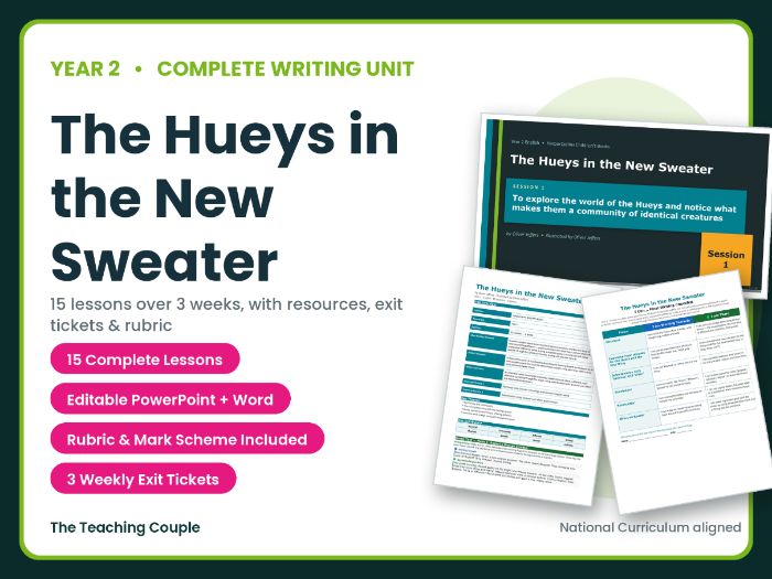 The Hueys in the New Sweater | Year 2 English Unit | 15 Complete Lessons + Resources + Mark Scheme