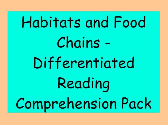Habitats and Food Chains – Differentiated Reading Comprehension Pack (LKS2)