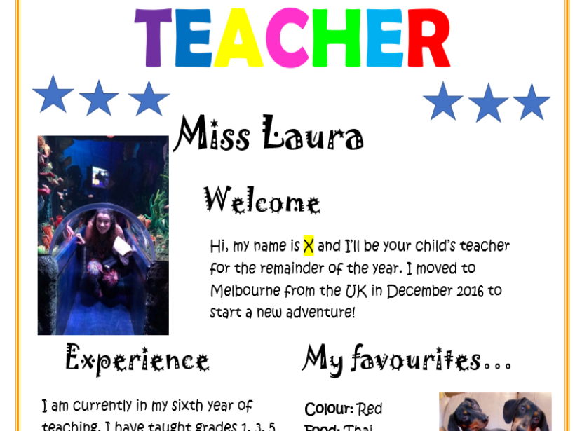 Meet your teacher letter