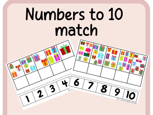 Numbers to 10 count and match- Christmas theme