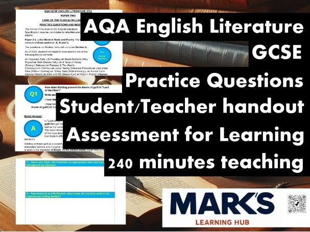 AQA GCSE English Literature - Lord of the Flies - 6 Practice Questions & Answers - Handout