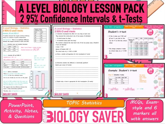 A Level Bio Lesson - Stats 2 95% CI and t-Tests