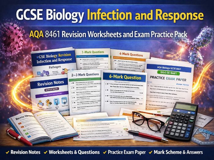 GCSE Biology Infection and Response AQA 8461 Revision Worksheets and Exam Practice Pack
