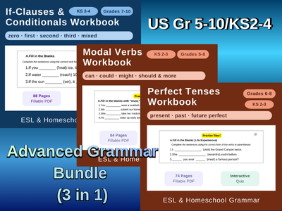 Advanced Grammar Bundle: Perfect Tenses, Modal Verbs & Conditionals | KS2–KS4 (Grades 5–10)