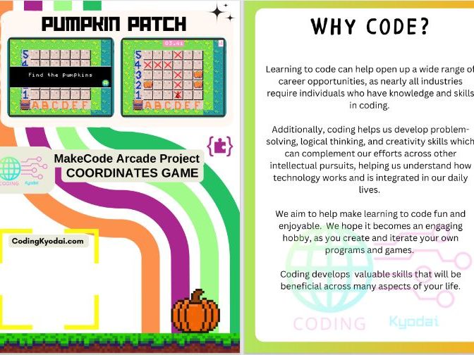MakeCode Arcade Coding Guide #11 Pumpkin Coordinates