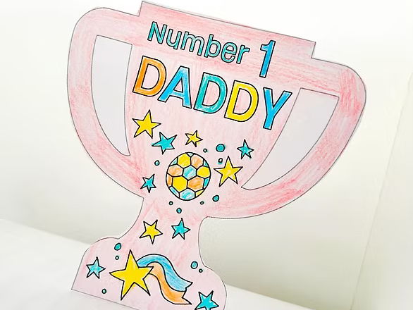 Number 1 Daddy Trophy Colour In Activity