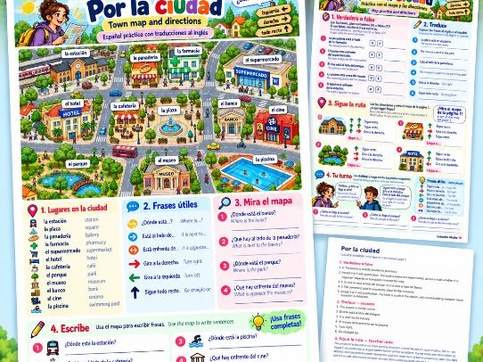Por la ciudad – Spanish Town & Directions KS3