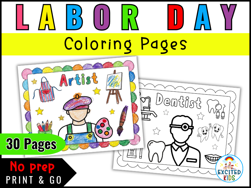Labor Day Coloring Sheets | Community Helpers | Career Week Coloring Pages | K-3