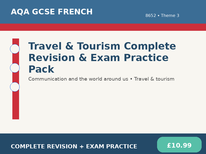 AQA GCSE French – Travel & Tourism Complete Revision & Exam Practice Pack