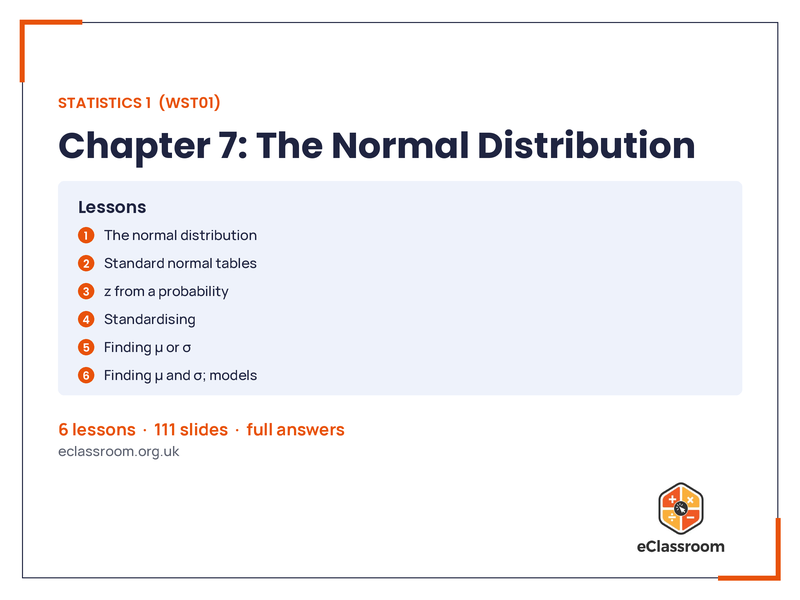 IAL Statistics 1 The Normal Distribution lesson slides