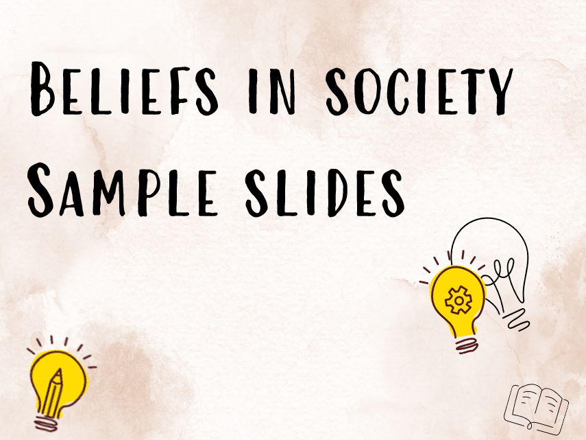 AQA A level Sociology - Beliefs in Society - Sample slides