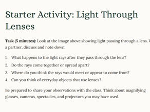 iGCSE Physics - 3.2.3 Thin Lenses CORE