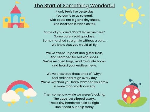 Class of 2026 Nursery & Pre-School Leavers Poem | EYFS Graduation Printable