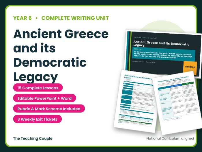 Ancient Greece and its Democratic Legacy | Year 6 English Unit | 15 Complete Lessons + Resources