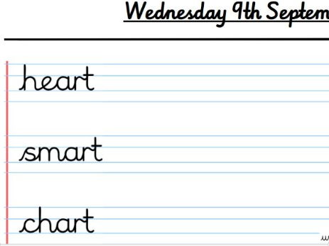 Year 3 Cursive Handwriting Practice | Autumn 1 | 7 Weeks | 28 Sessions