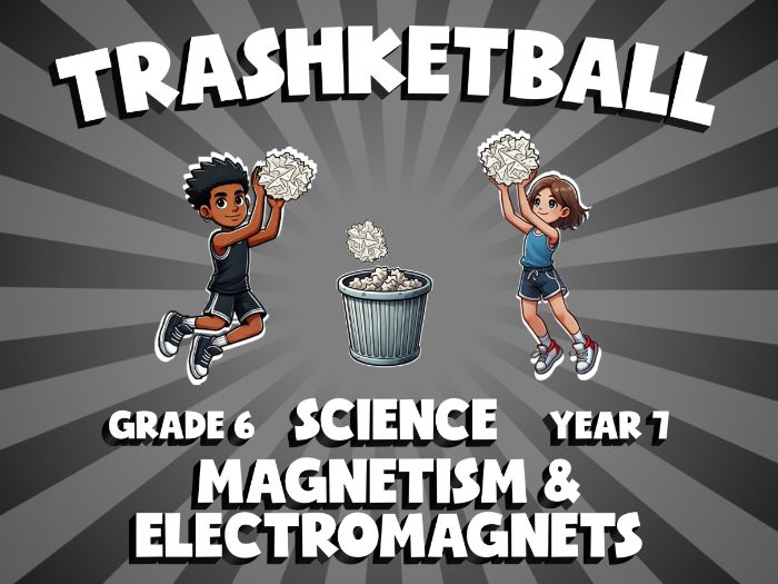 Magnetism & Electromagnets TRASHKETBALL Science Game | No-Prep Year 7 Review Activity