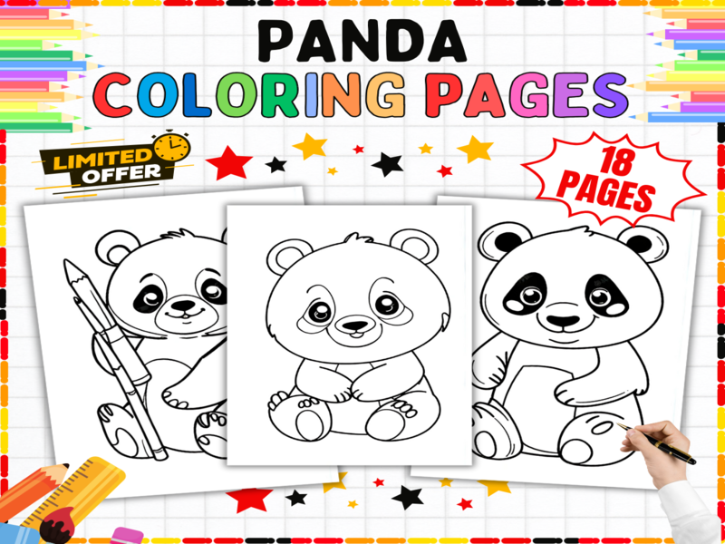 Panda Colouring Pages | Giant Panda Activities & Cute Animal Scenes for Creative Early Years Fun