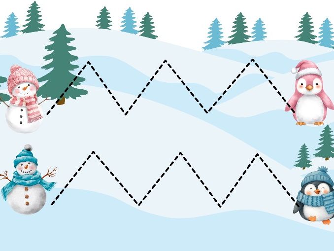 Winter Fine Motor Mats – Line Tracking (2 Designs)