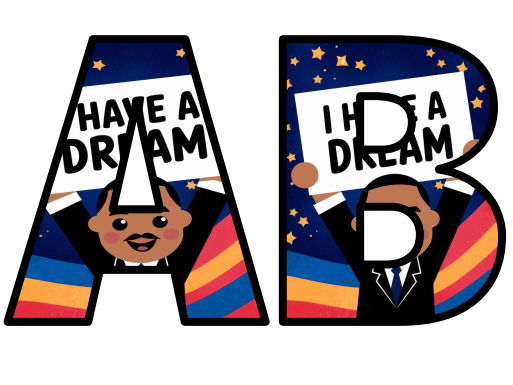 Black History Month BHM I have a Dream MLK Lettering Set Display Title Letters Numbers Signs