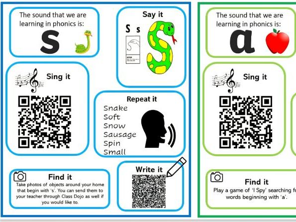 Phonics phase 2 home learning sheets