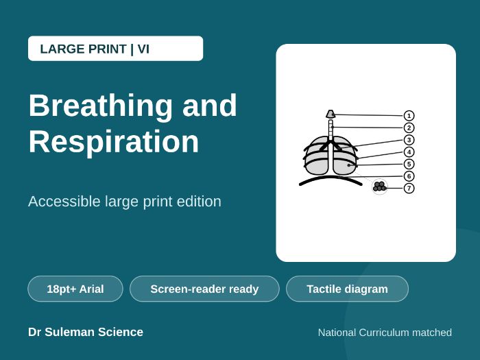 Breathing and Respiration Large Print VI KS3