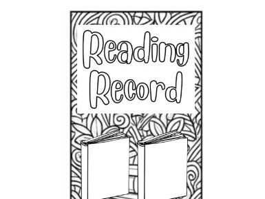 Reading Record Bookmark Colouring Template