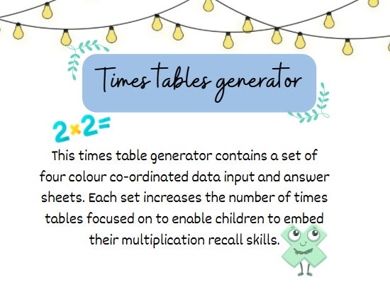 Times table Grid Generator