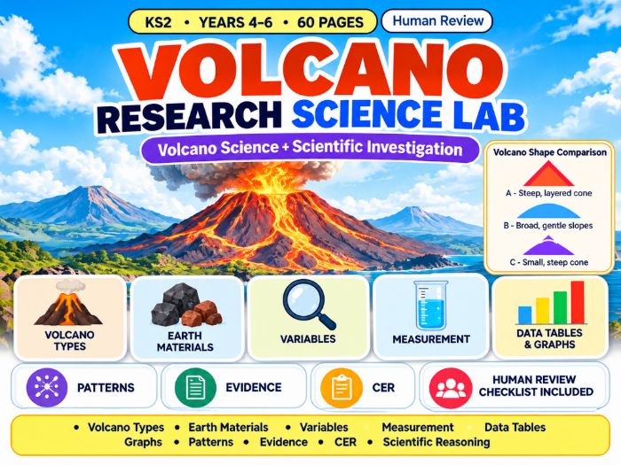 Volcano Research Science Lab | KS2 Science | 60 Pages