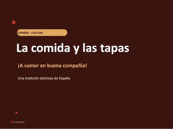 SPANISH:  La comida y las tapas