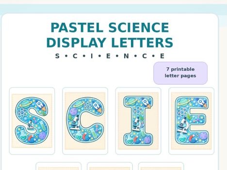 Pastel Science Classroom Display Letters | SCIENCE Printable Display | A4 PDF