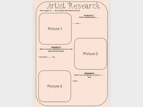 Art/Textiles - KS3 - Artist Research Scaffold